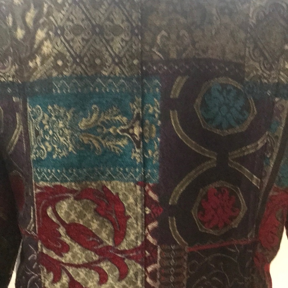 Blazer multicolored patchwork tapestry